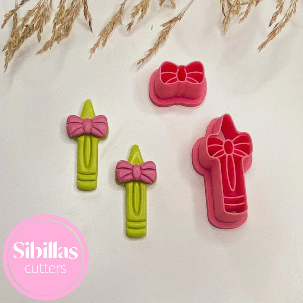 Polymer clay crayon cutter for autumn earrings, teacher gifts, and school jewelry