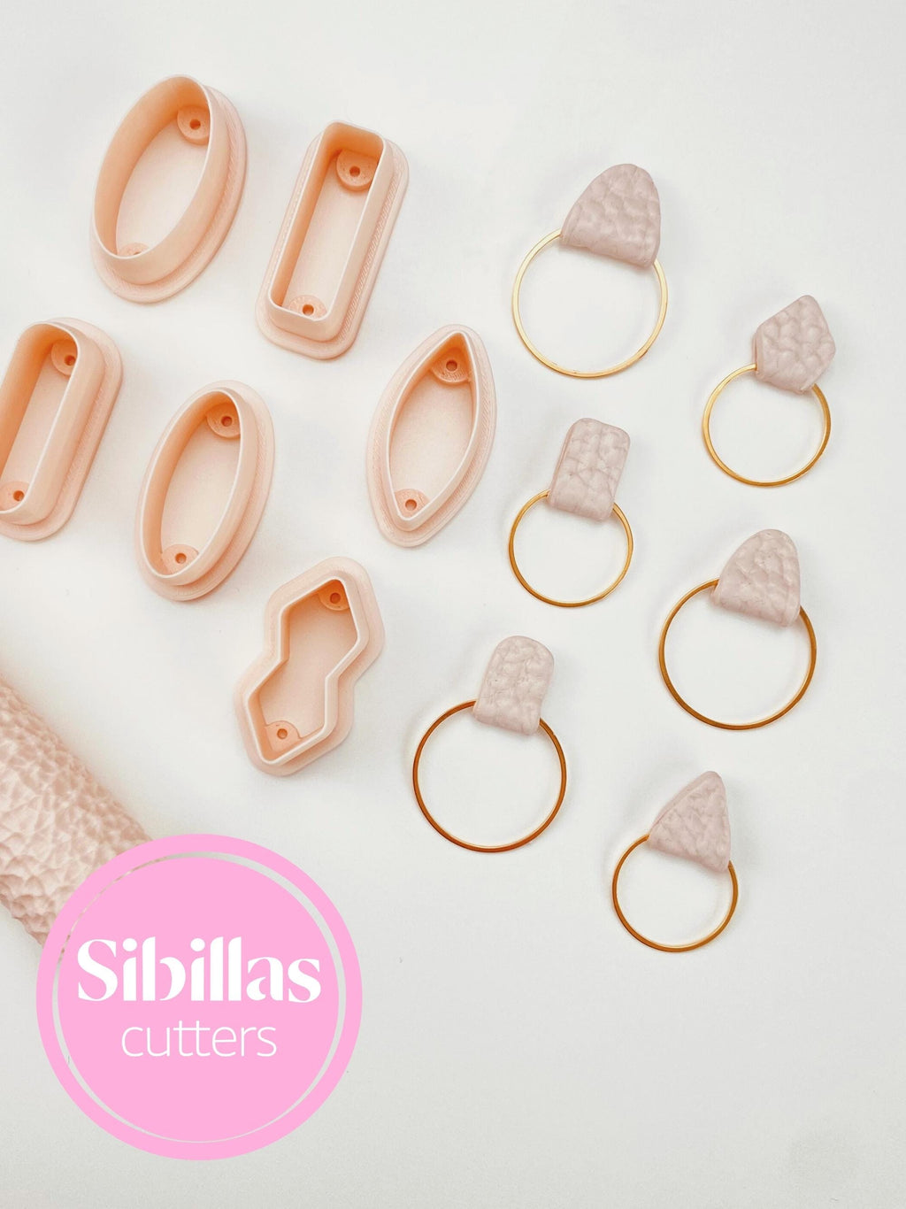 Unique polymer clay cutter for creating leather-style earring connectors and charms