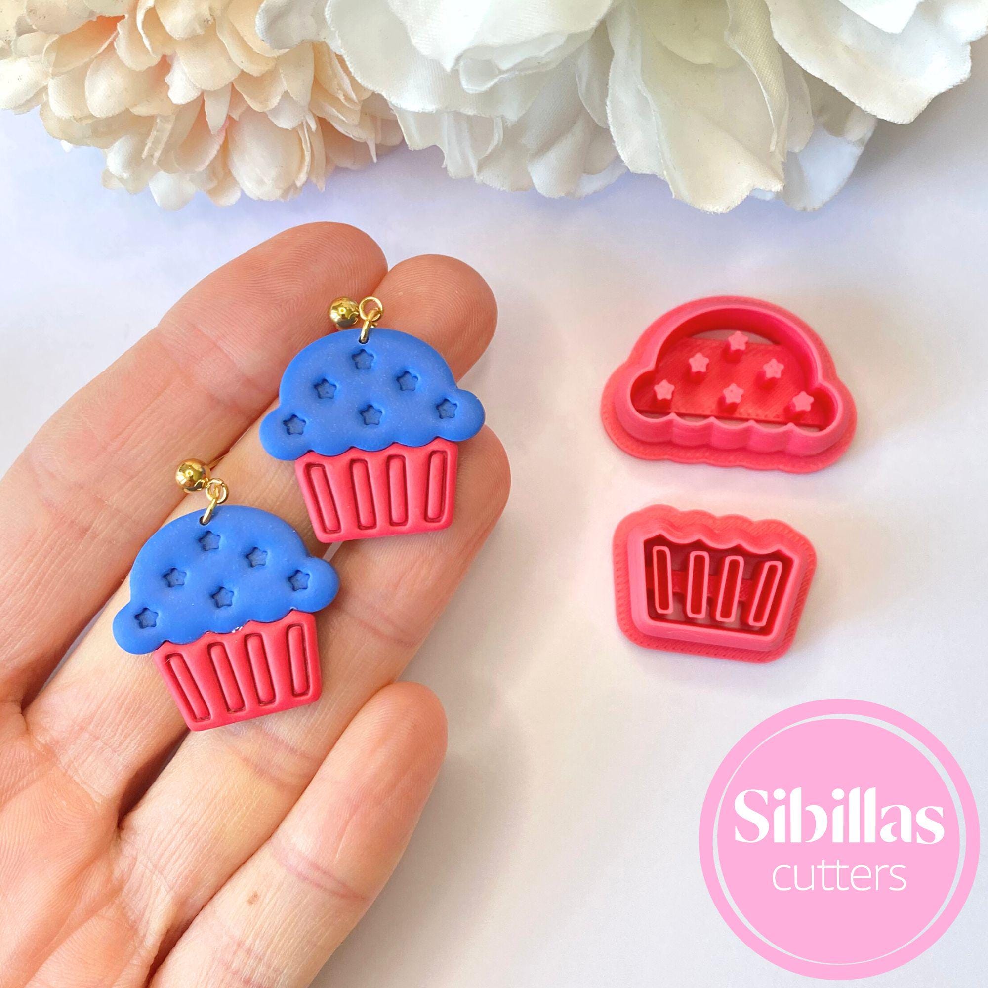 4th of July Polymer Clay Cutters: USA Cupcake Earring cutter