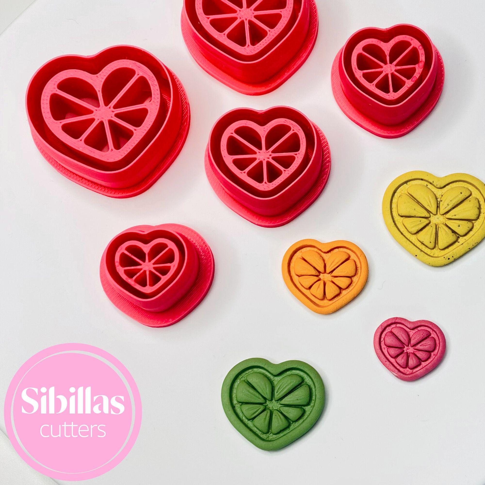 Heart Lemon Slice Polymer Clay Cutter