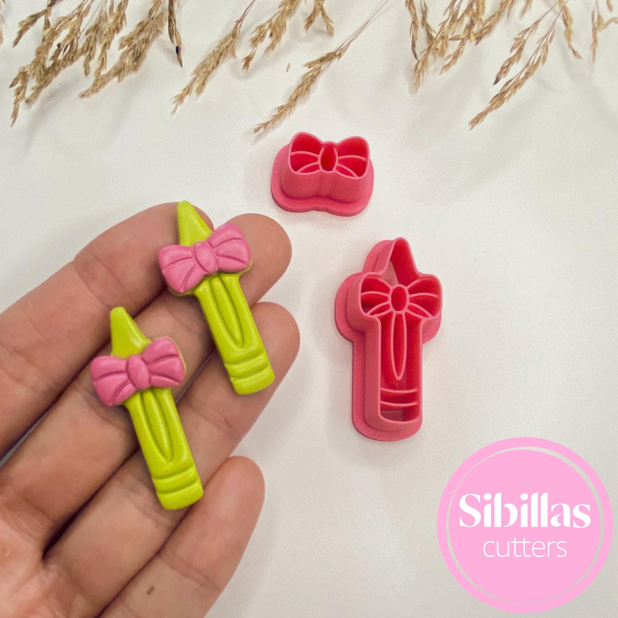 Polymer clay crayon cutter for autumn earrings, teacher gifts, and school jewelry