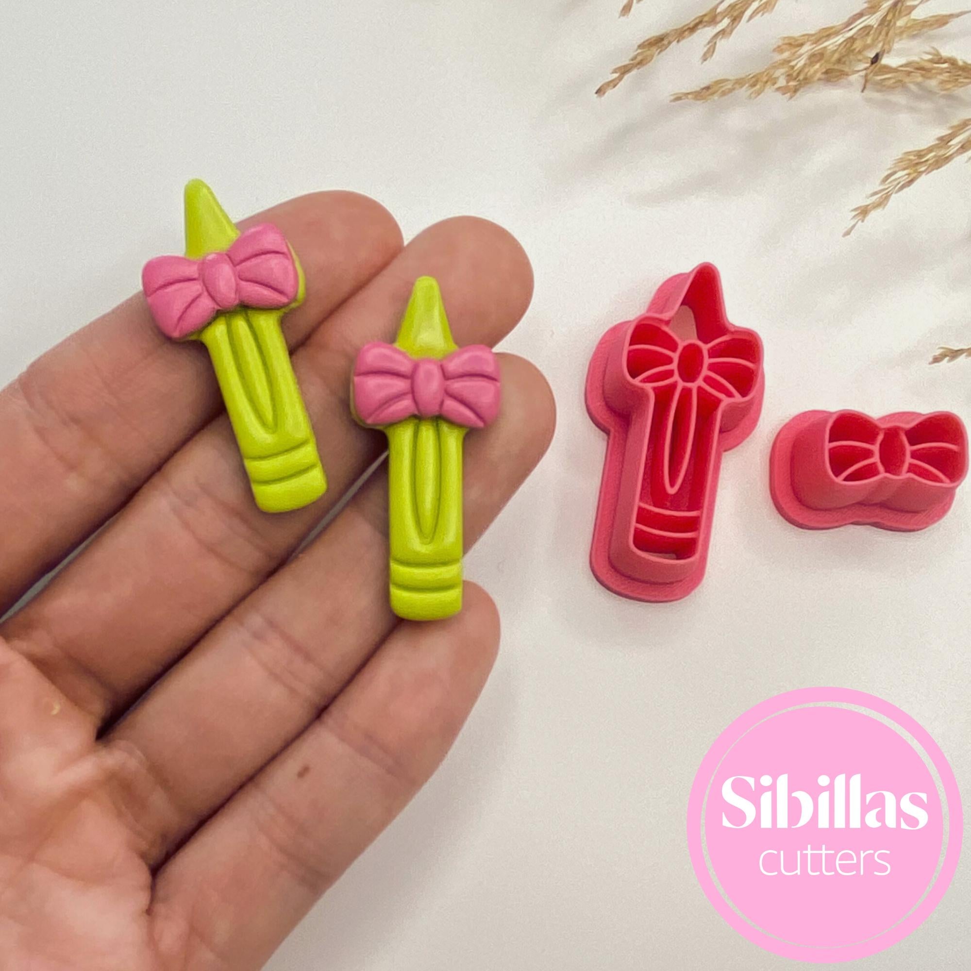 Polymer clay crayon cutter for autumn earrings, teacher gifts, and school jewelry