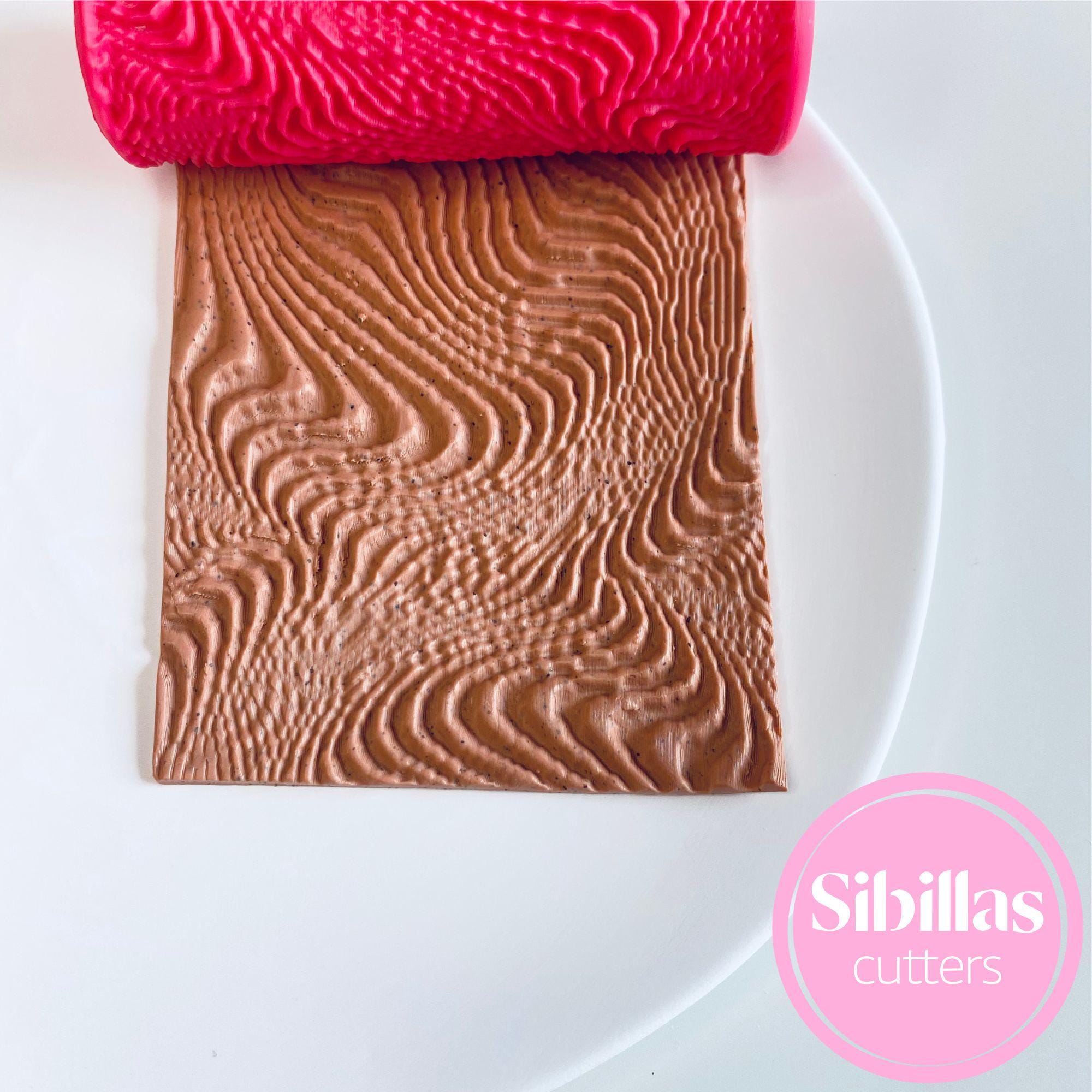 DIY crafting tool: abstract lines texture roller for polymer clay, jewelry, and charms