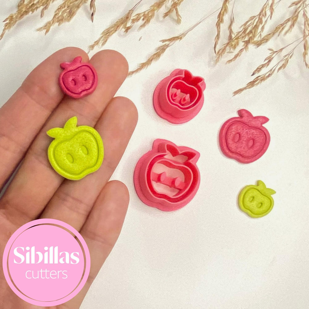 Apple-shaped clay cutter for DIY earrings, charms, and school crafts