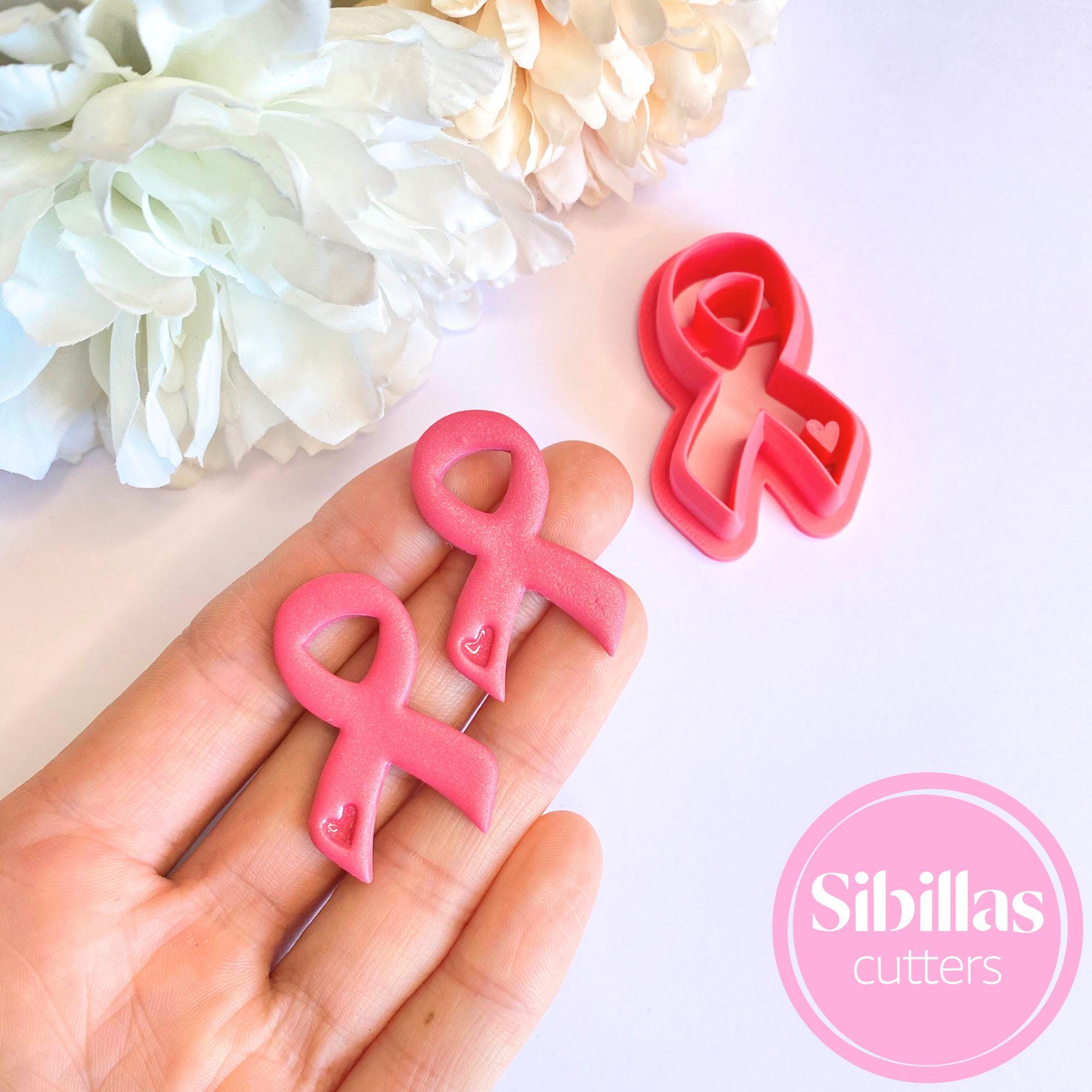 Awareness ribbon clay cutter for polymer clay earrings, charms, and DIY crafts