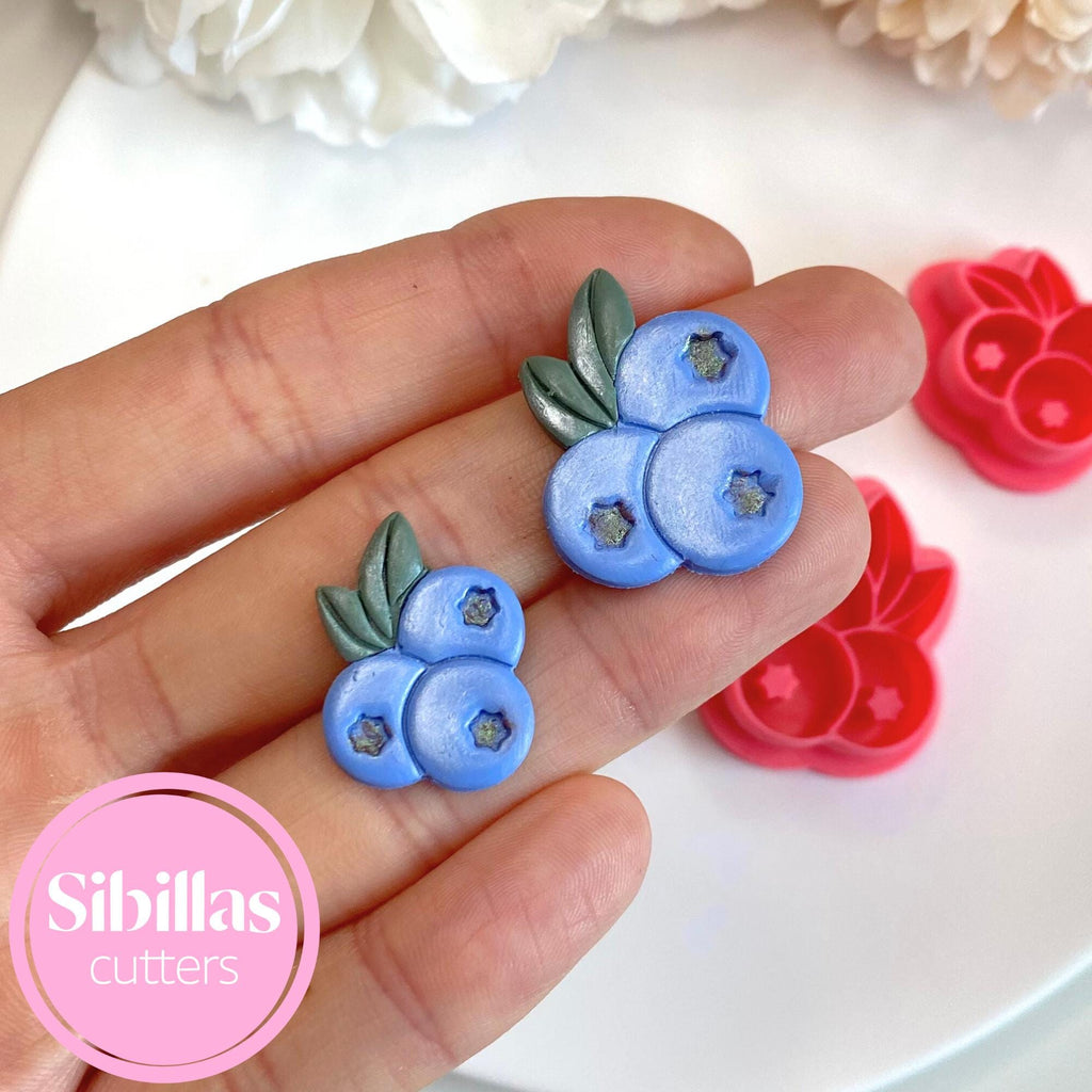Blueberry polymer clay cutter for cute fruit stud earrings and charms
