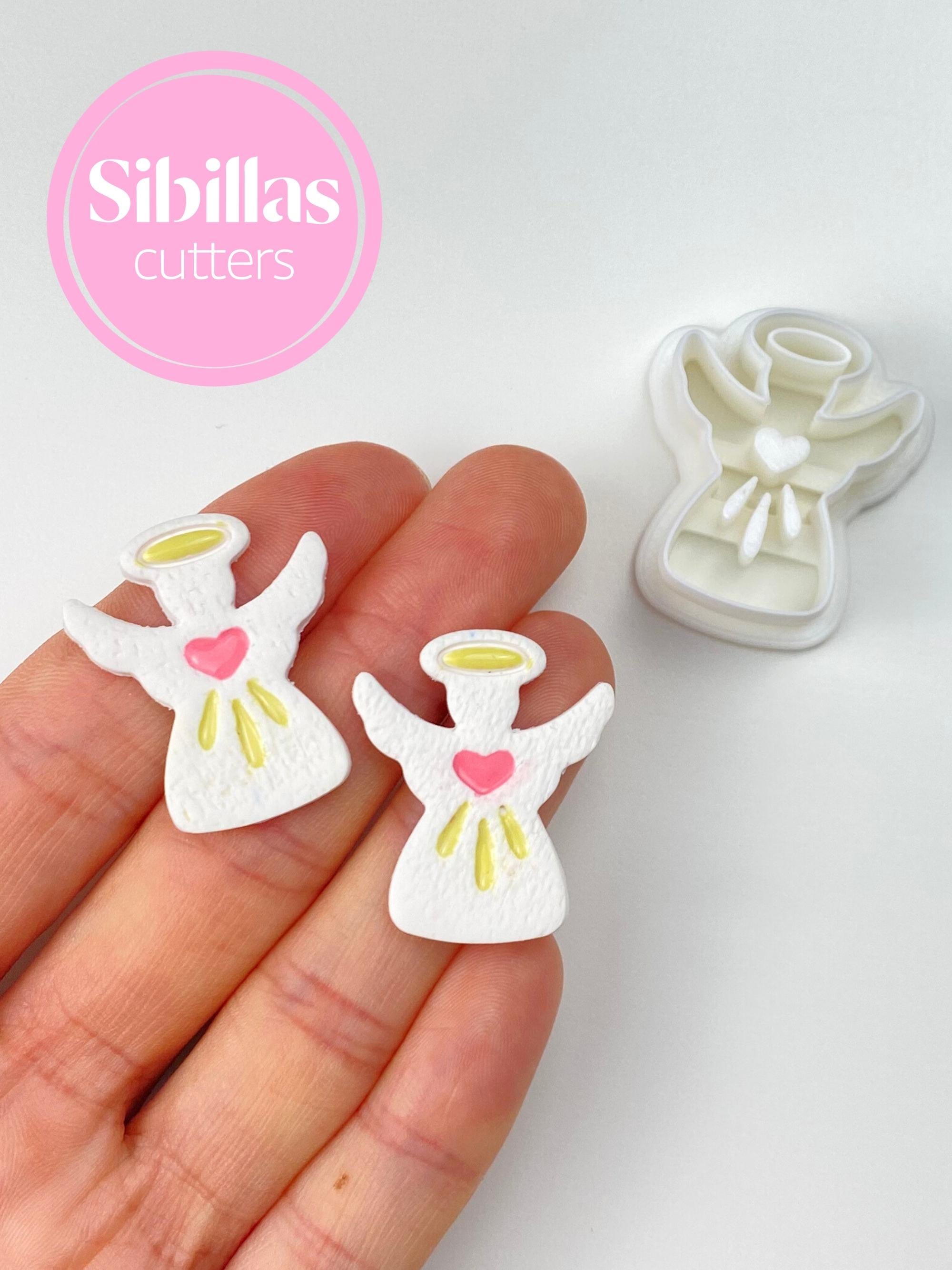 Angel wing polymer clay earring cutter for holiday and romantic jewelry