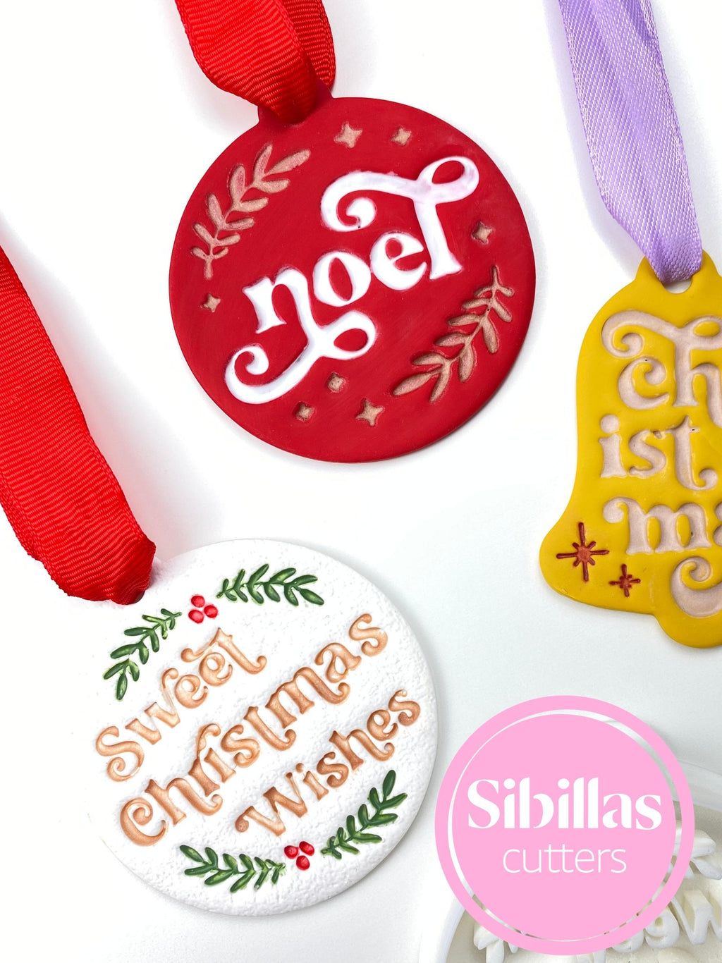 Christmas ornament clay cutters and bell polymer clay tools for holiday crafts