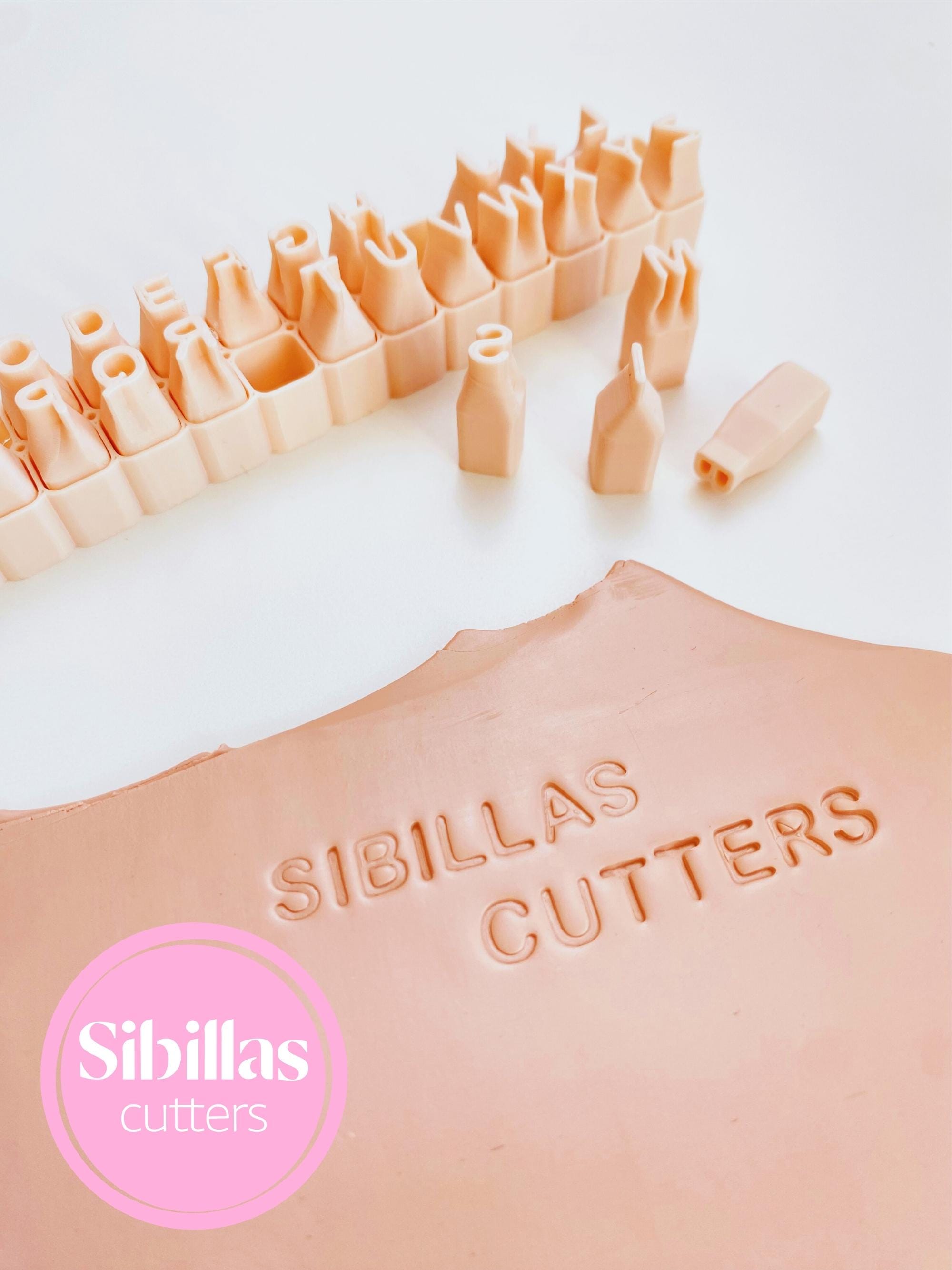 Clay letter stamp set with 6–8mm uppercase font for DIY pottery and crafts