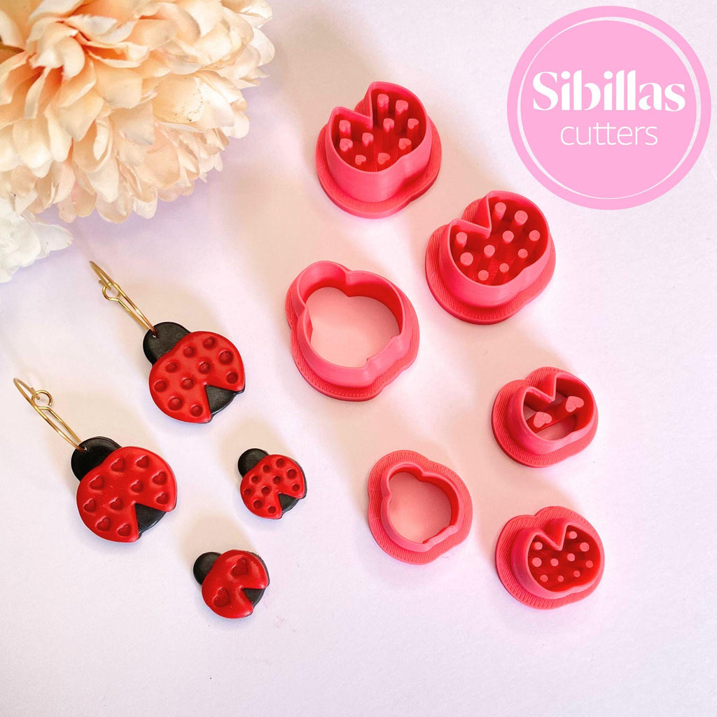 Ladybug-shaped clay cutter for polymer clay jewelry and handmade designs