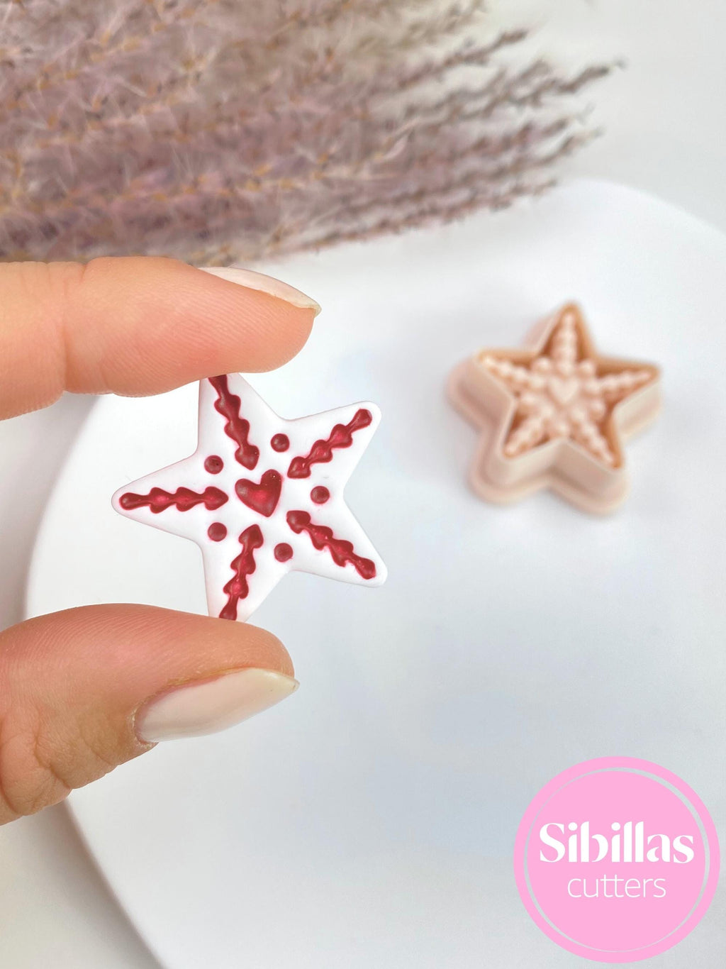Nordic Star polymer clay cutters in Scandinavian folk art style