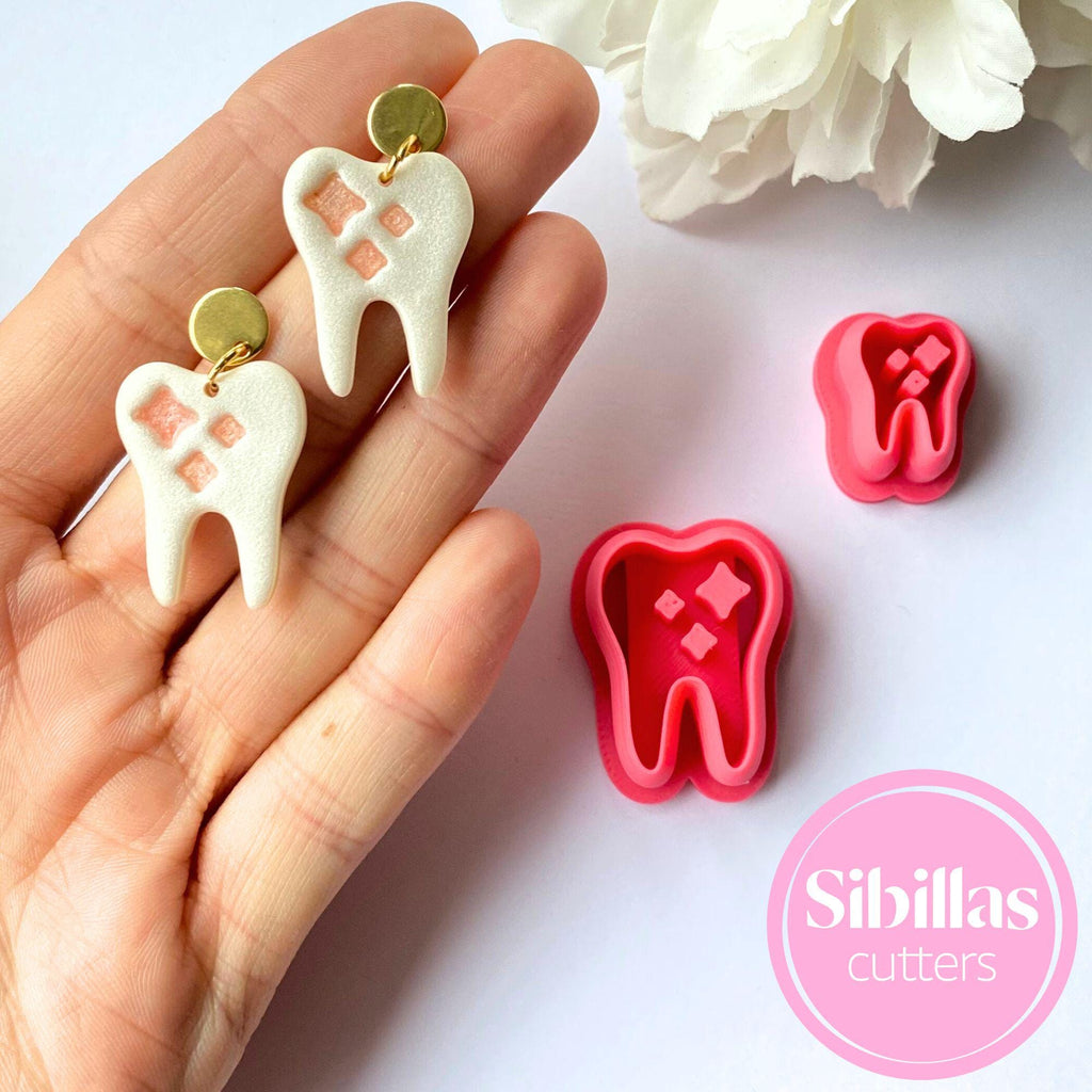 Polymer clay tooth cutter for making fun earrings and crafts