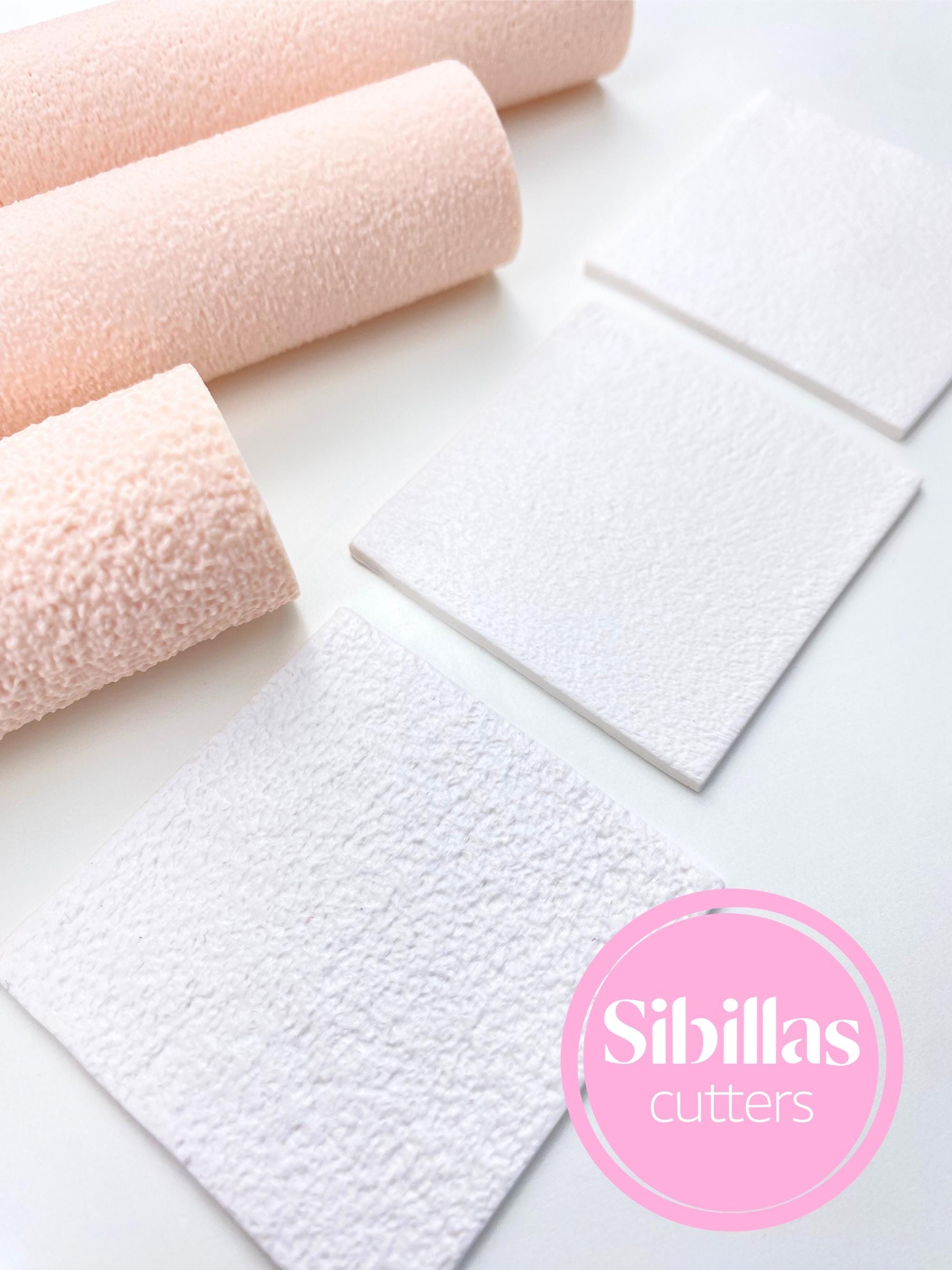 Sandpaper texture roller for polymer clay with rough surface embossing pattern