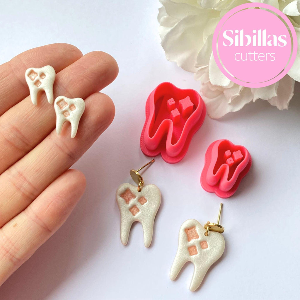 Tooth polymer clay cutter for DIY earrings and charms