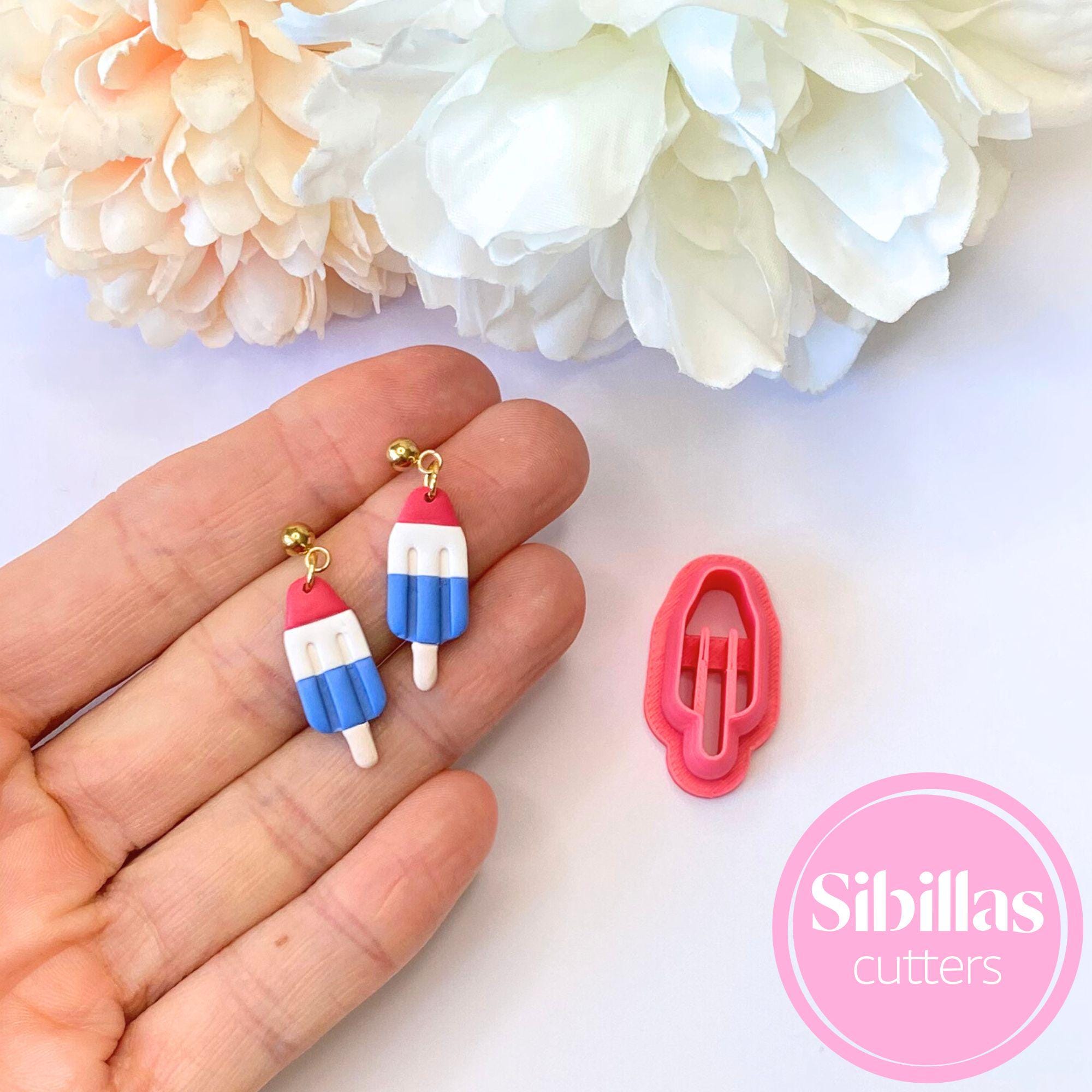 USA popsicle polymer clay cutter for patriotic earrings and July 4th jewelry