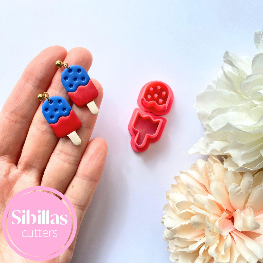 USA popsicle polymer clay cutter for patriotic earrings, charms, and DIY crafts