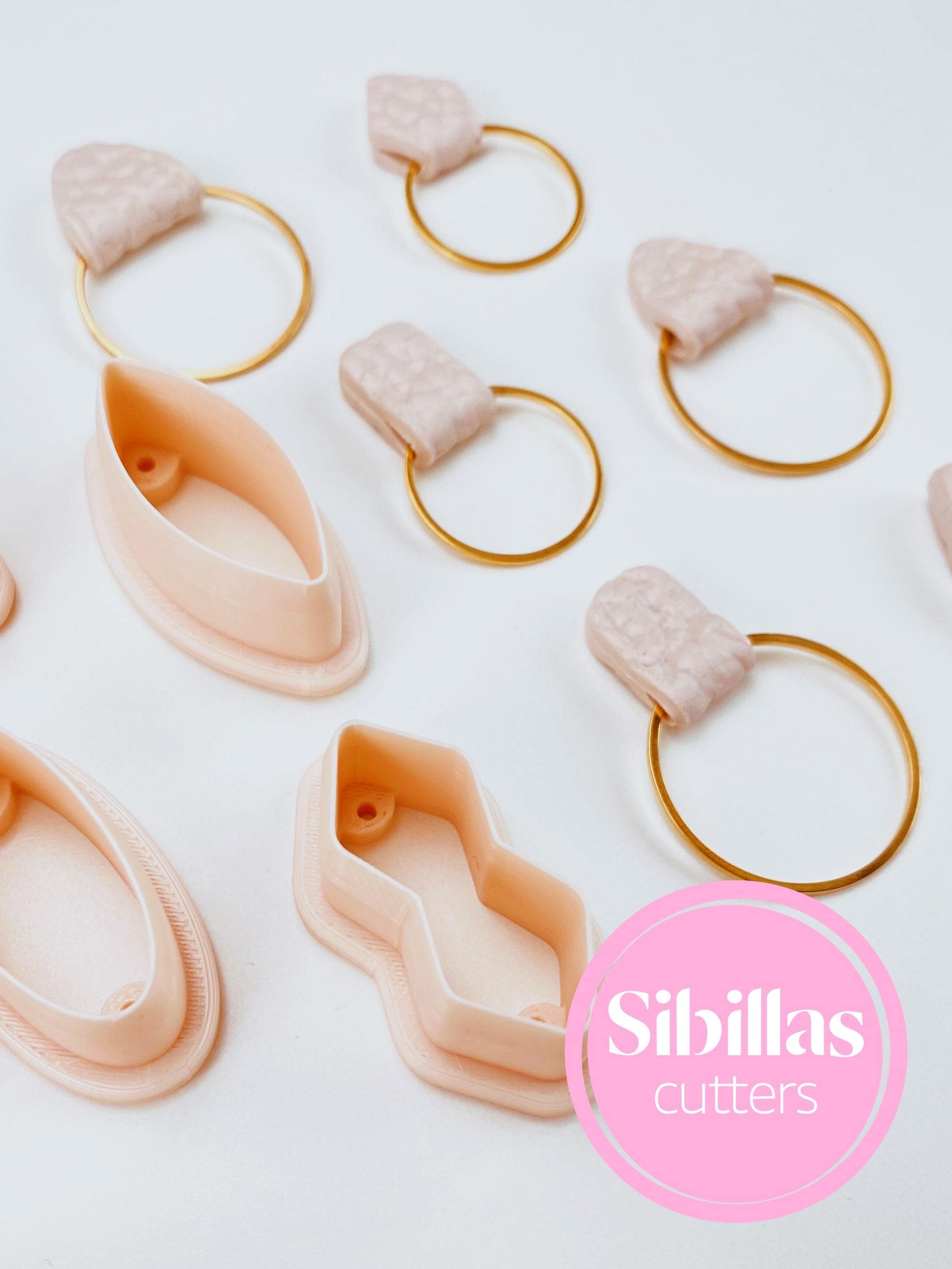 Unique polymer clay cutter for creating leather-style earring connectors and charms