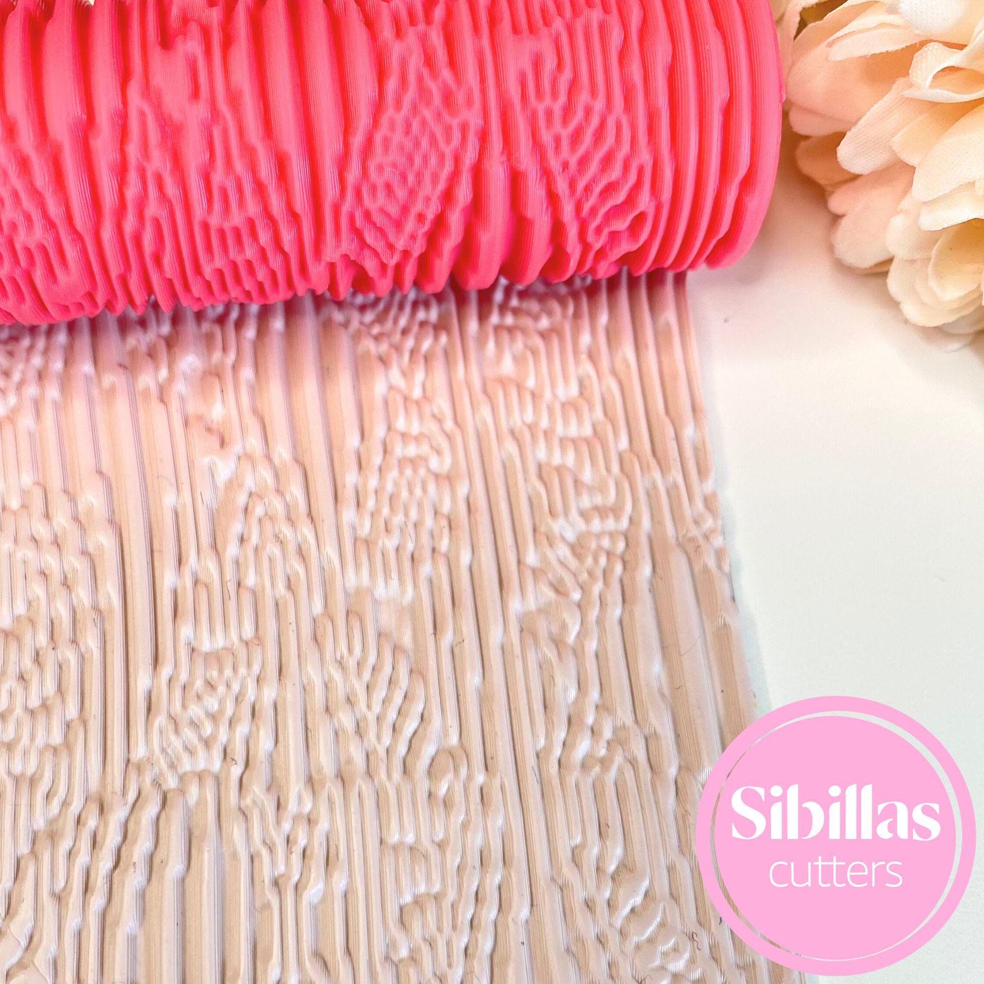 Clay texture tool featuring abstract lines design for polymer clay projects