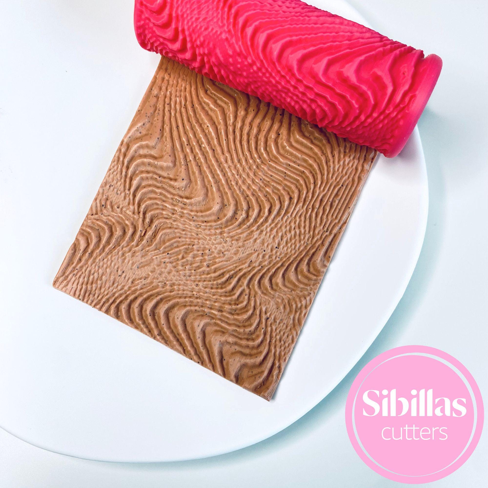 Abstract lines clay texture roller for polymer clay, earrings, and DIY jewelry projects