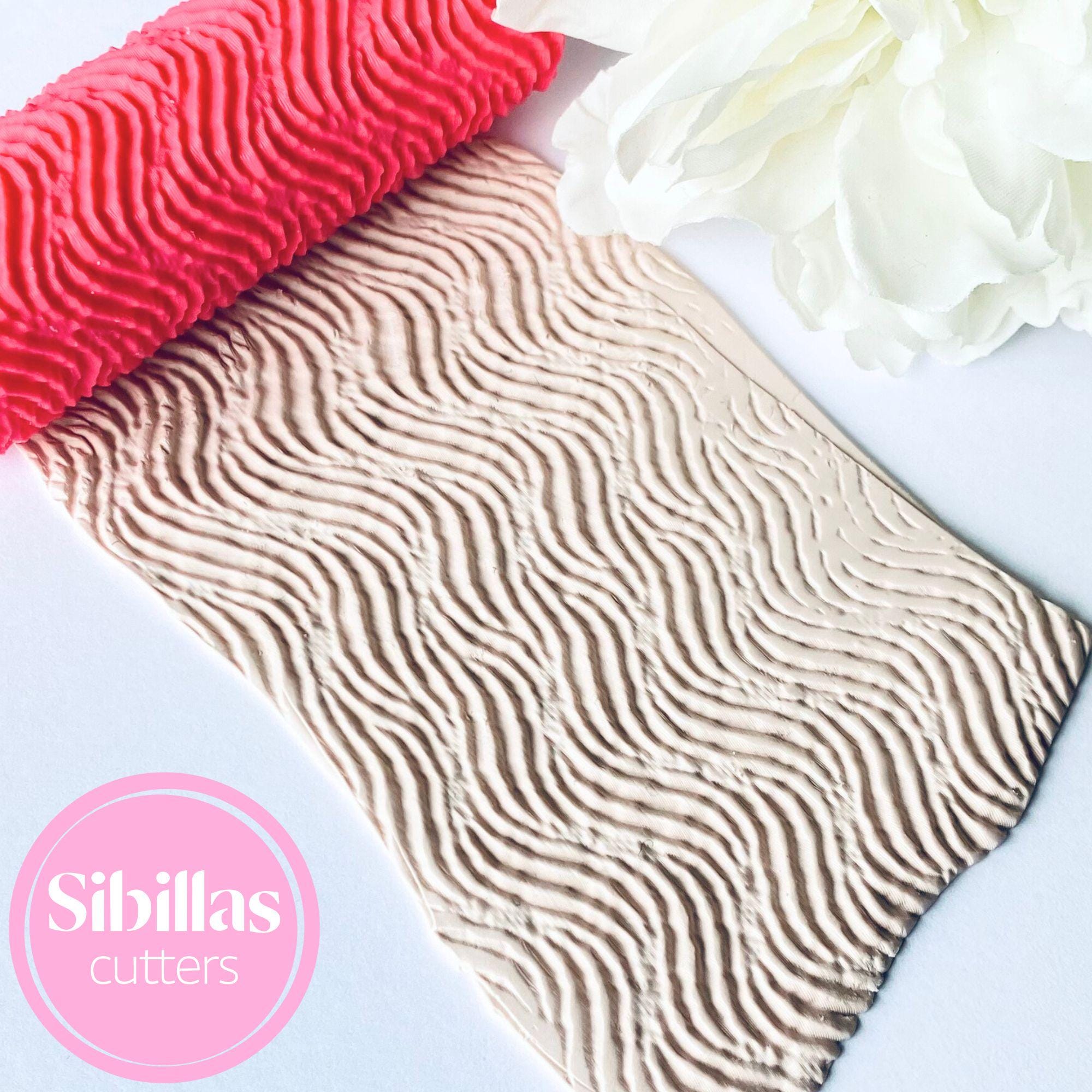 Abstract lines clay texture roller for polymer clay earrings and jewelry making