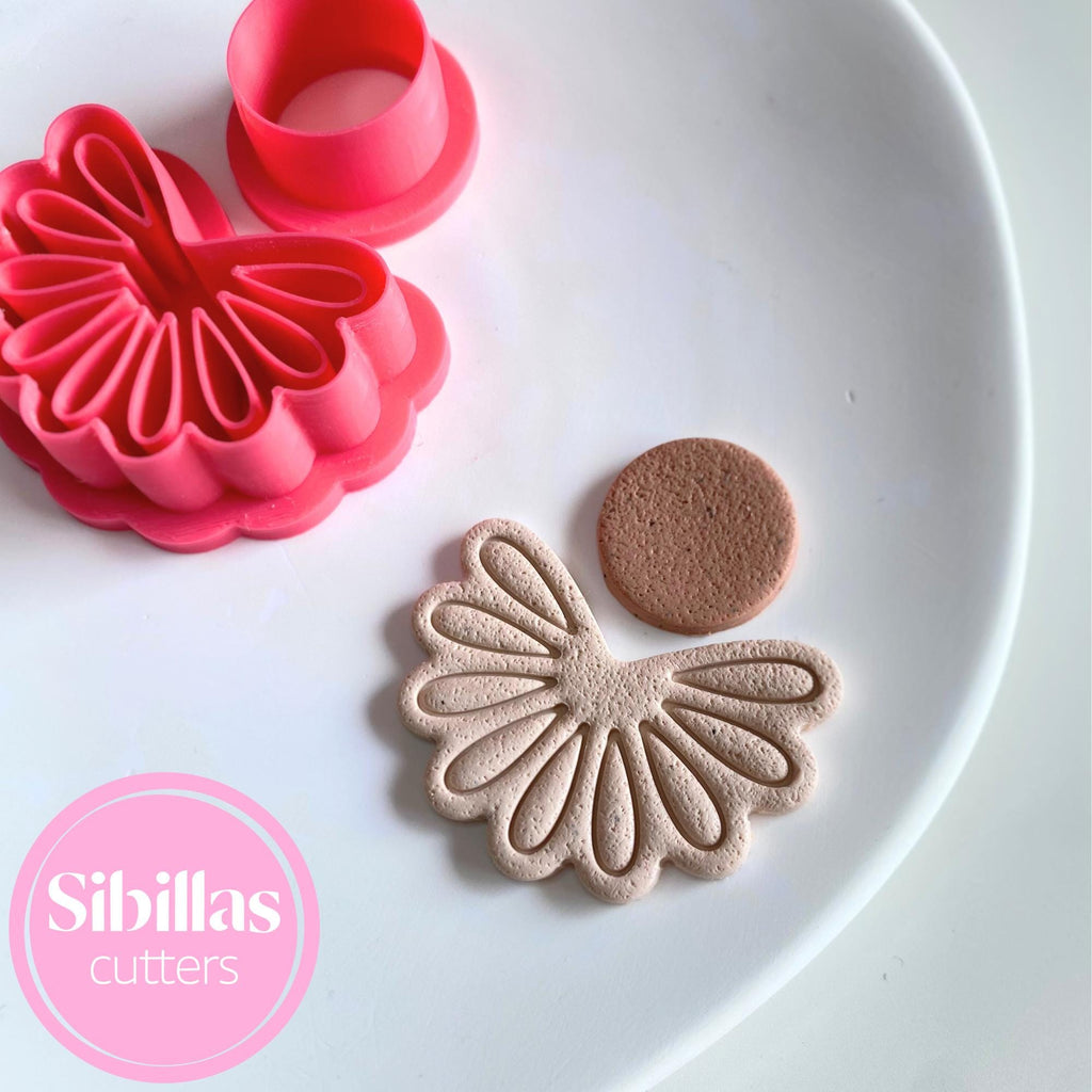 DIY jewelry tool: boho embossed polymer clay cutter for abstract earring projects