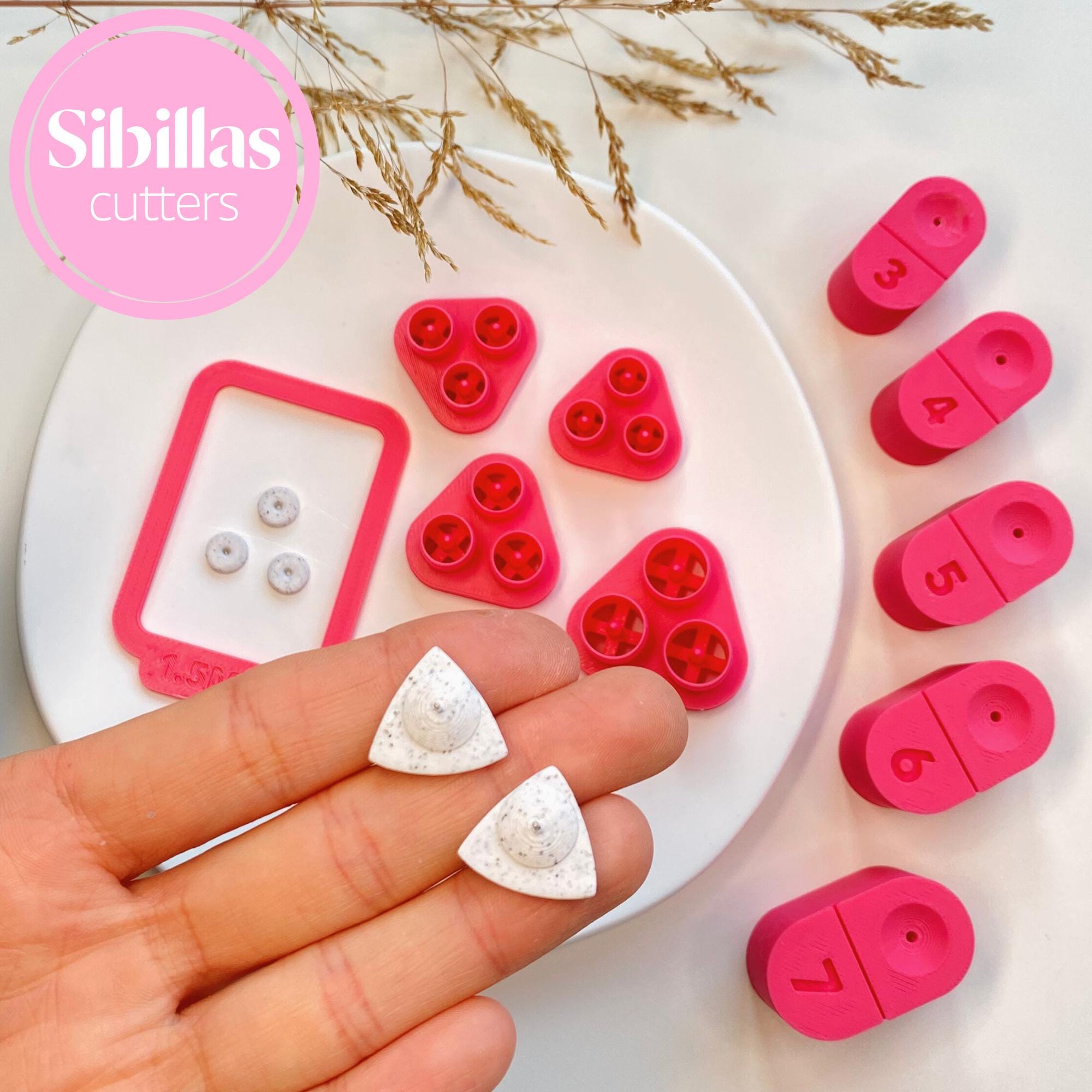 Polymer clay earring post embed tool for DIY stud earrings and jewelry