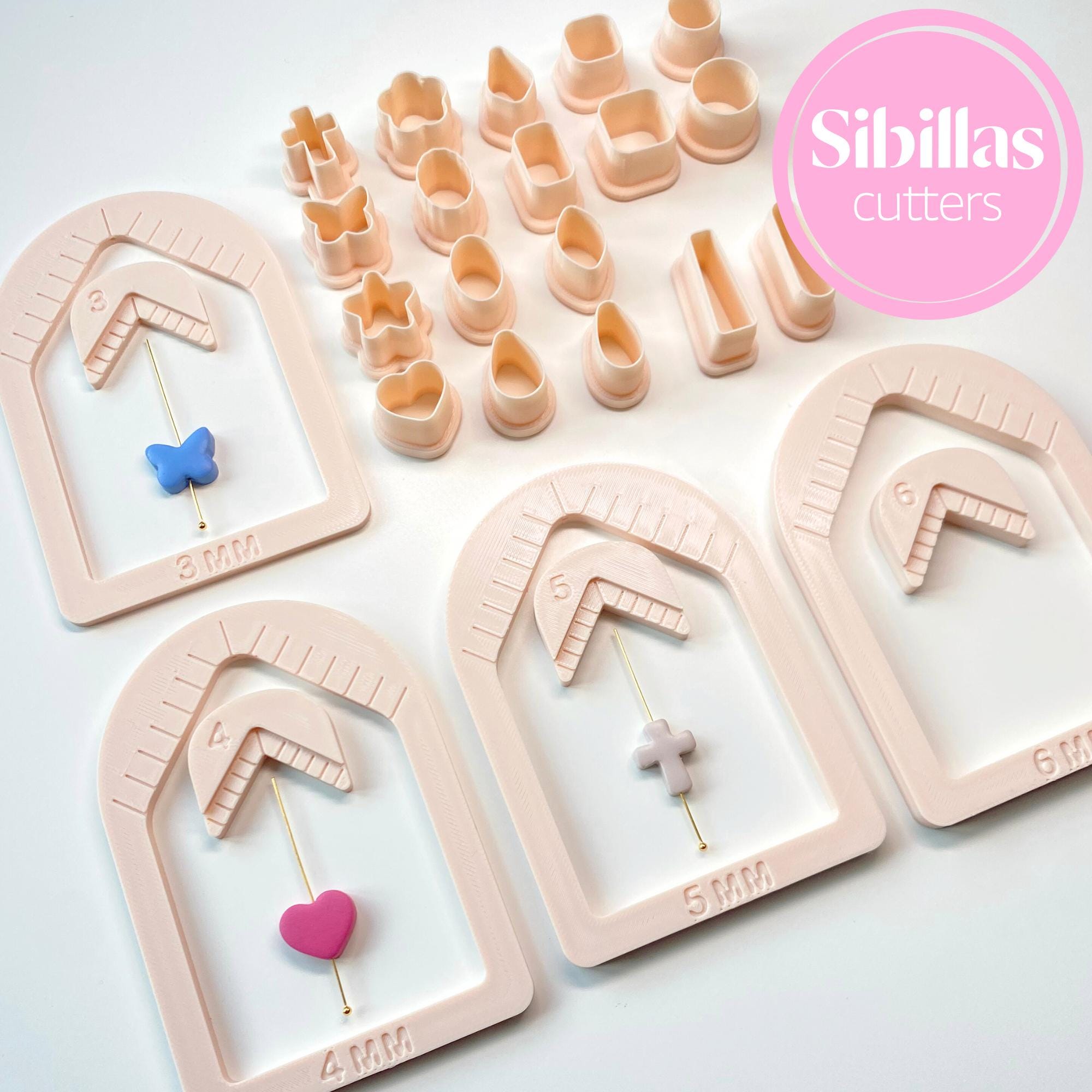 Polymer clay bead hole maker and cutter set for DIY jewelry and charms