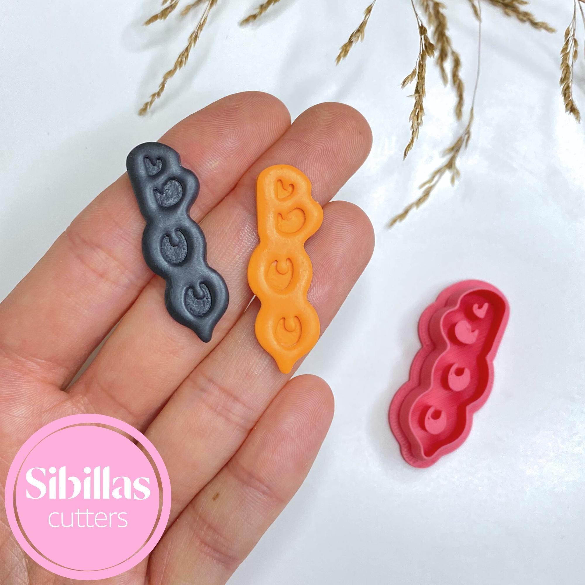 Boo Halloween polymer clay cutter for spooky festive earrings and charms