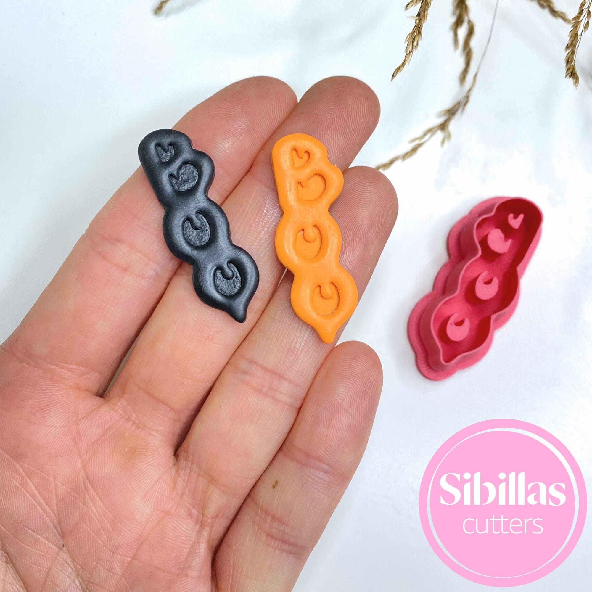 Halloween-themed polymer clay cutter for charms, earrings, and festive crafts