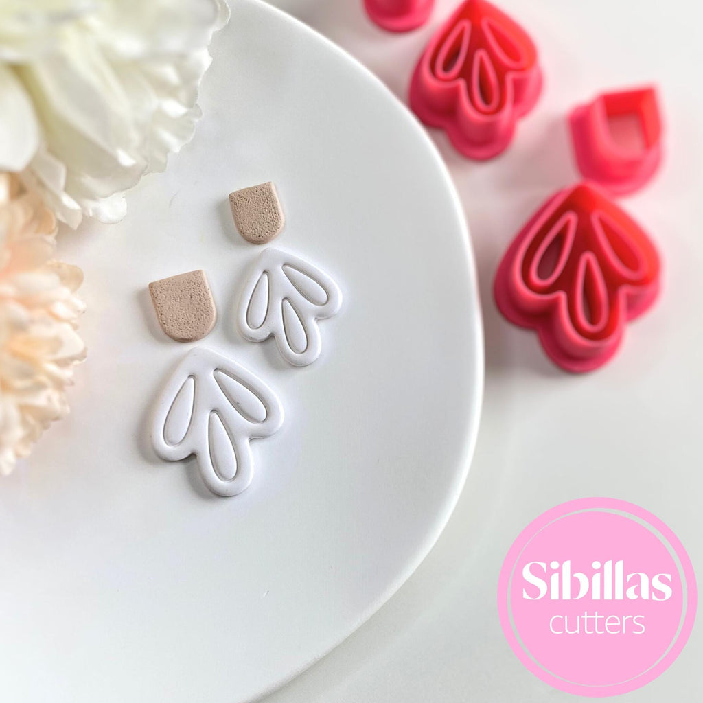 boho abstract polymer clay cutter for modern earrings