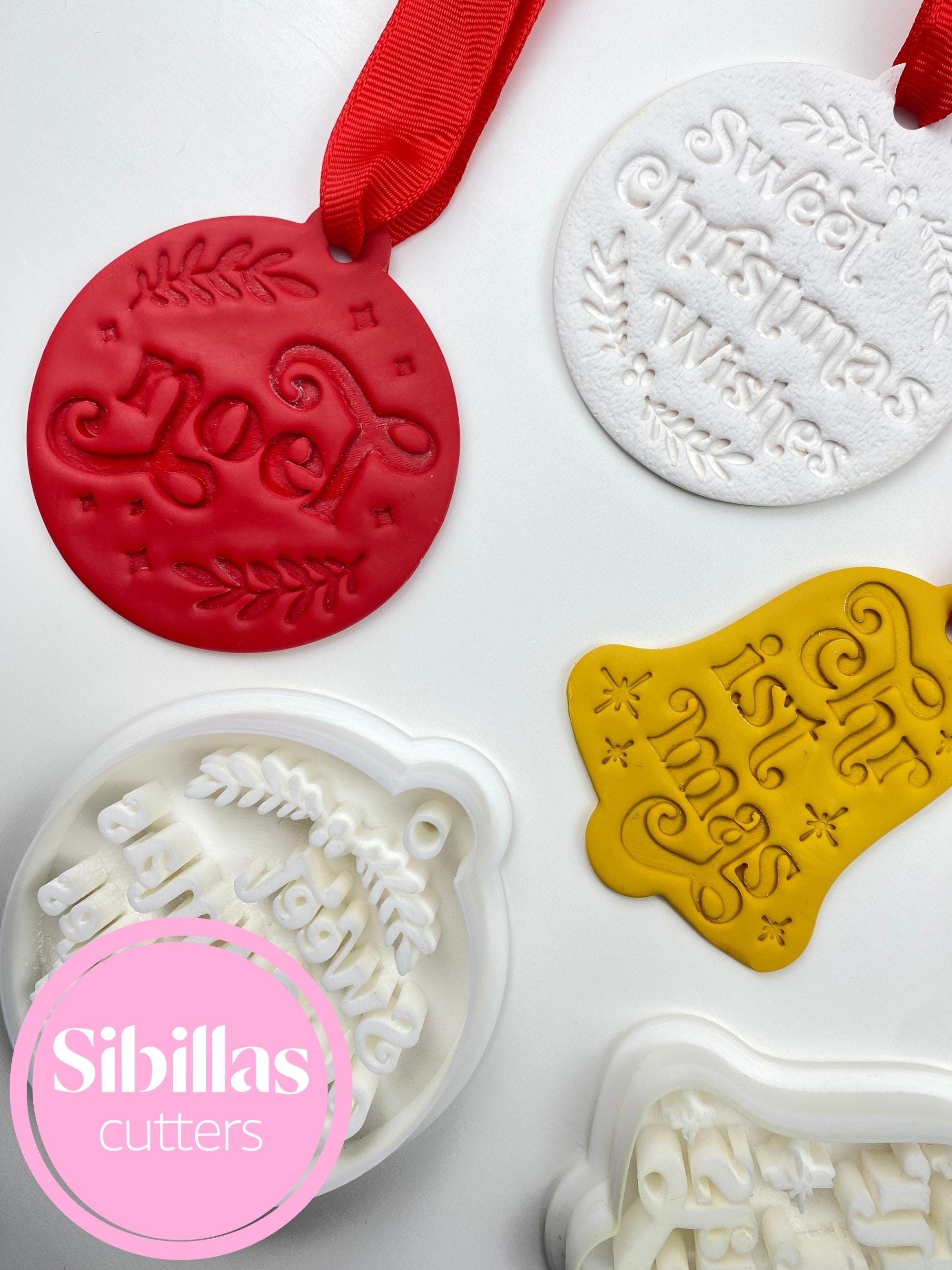 Christmas ornament clay cutters and bell polymer clay tools for holiday crafts