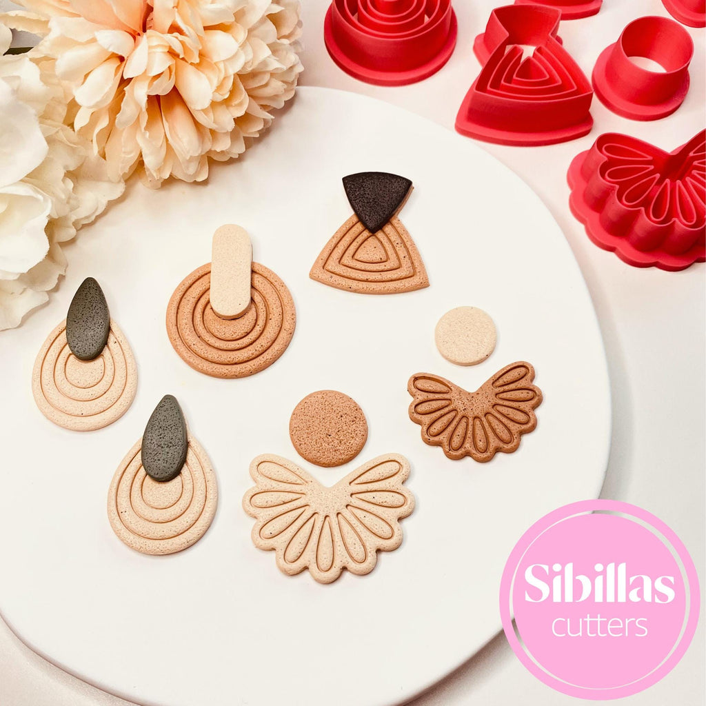 Embossed leaf design clay cutter for creating boho polymer clay earrings and charms