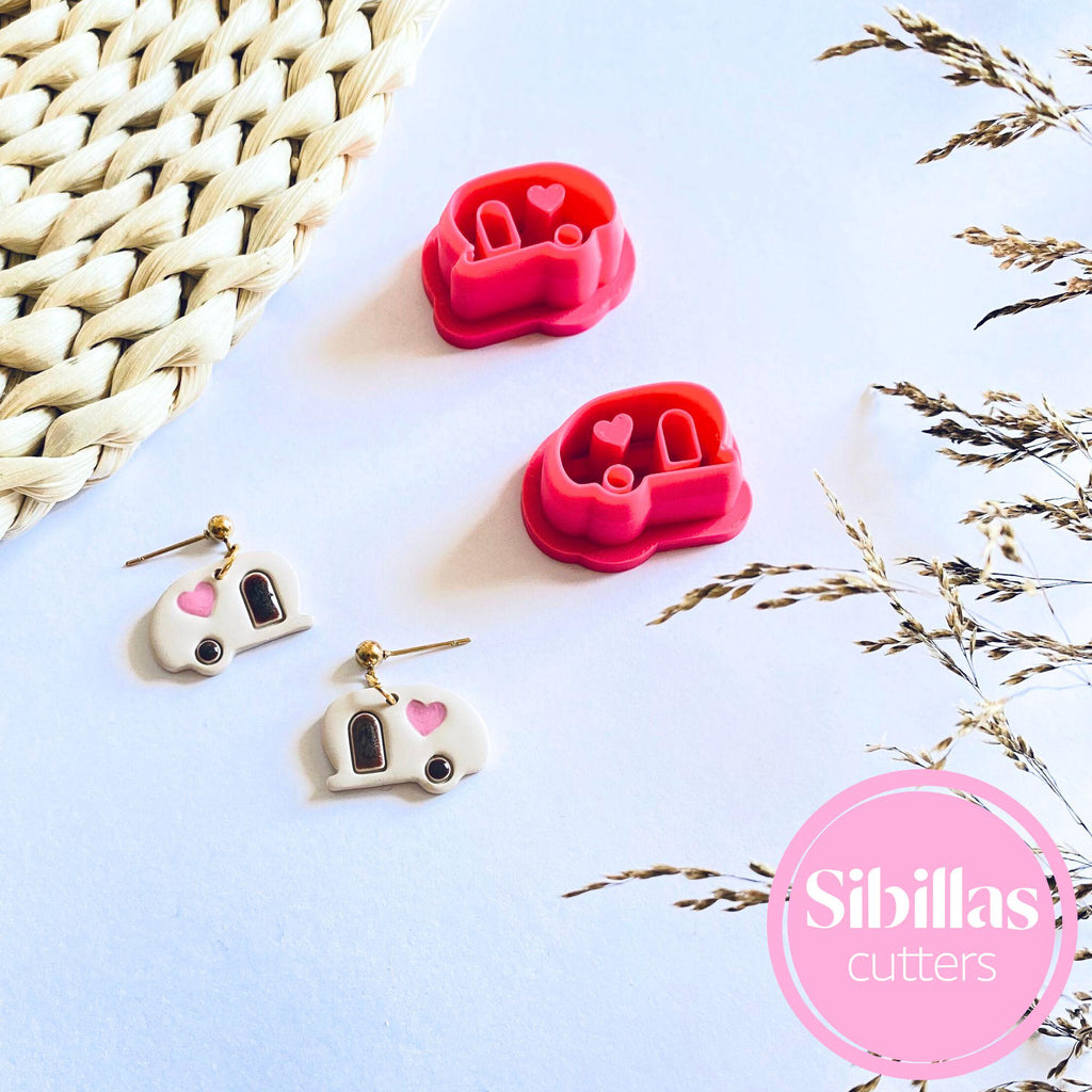 Cute camper clay cutter for polymer clay earrings, boho jewelry, and DIY projects