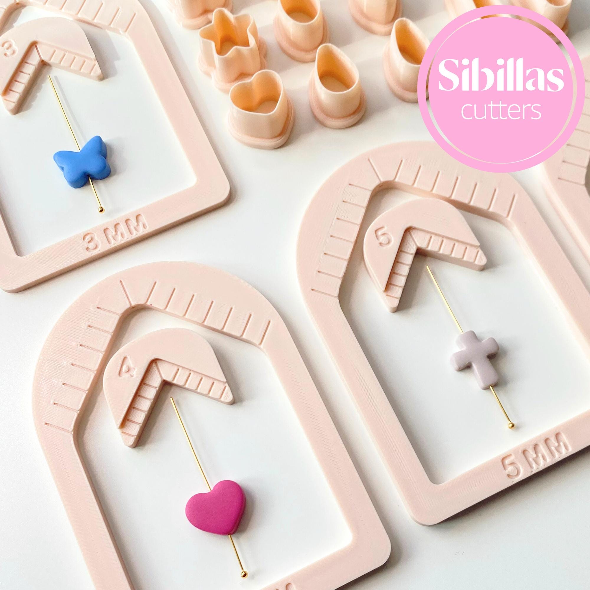 Bead hole punch and cutter tool for polymer clay earrings, beads, and crafts