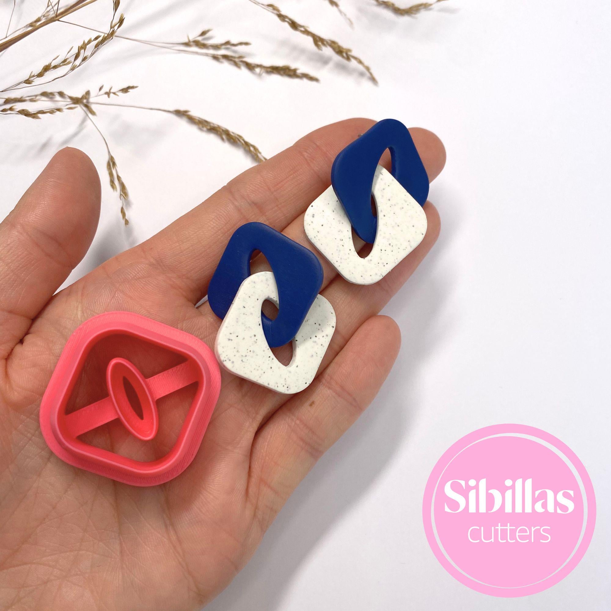 Chain polymer clay cutter for geometric earrings and handmade jewelry