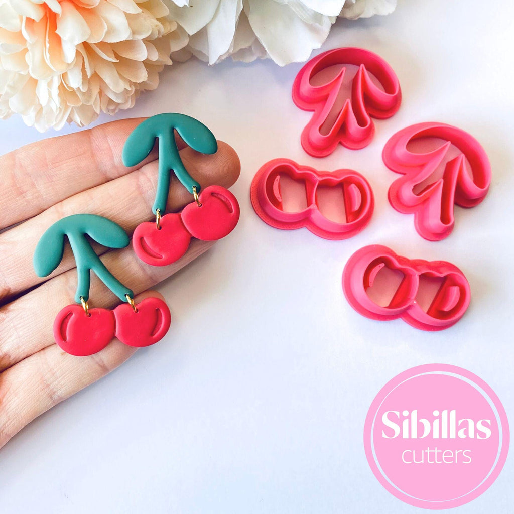 DIY crafting tool: cherry clay cutter set for polymer clay, fondant, and small projects
