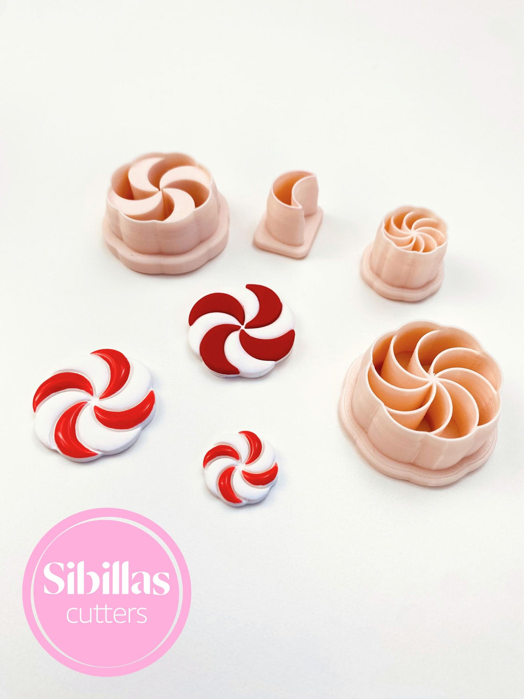 Festive polymer clay candy cutter for handmade holiday earrings, charms, and decorations