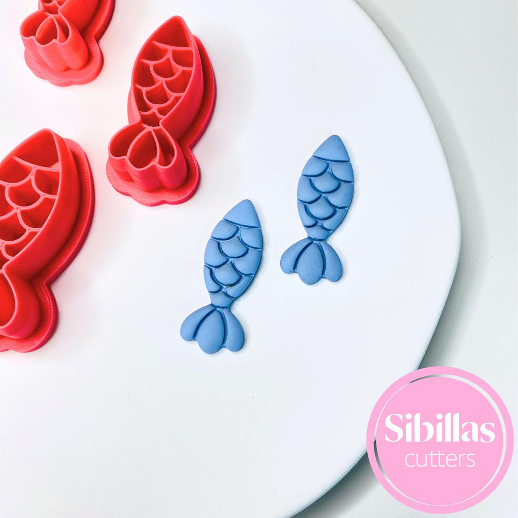 Nautical fish-shaped clay cutter for polymer clay earrings and ocean-themed jewelry