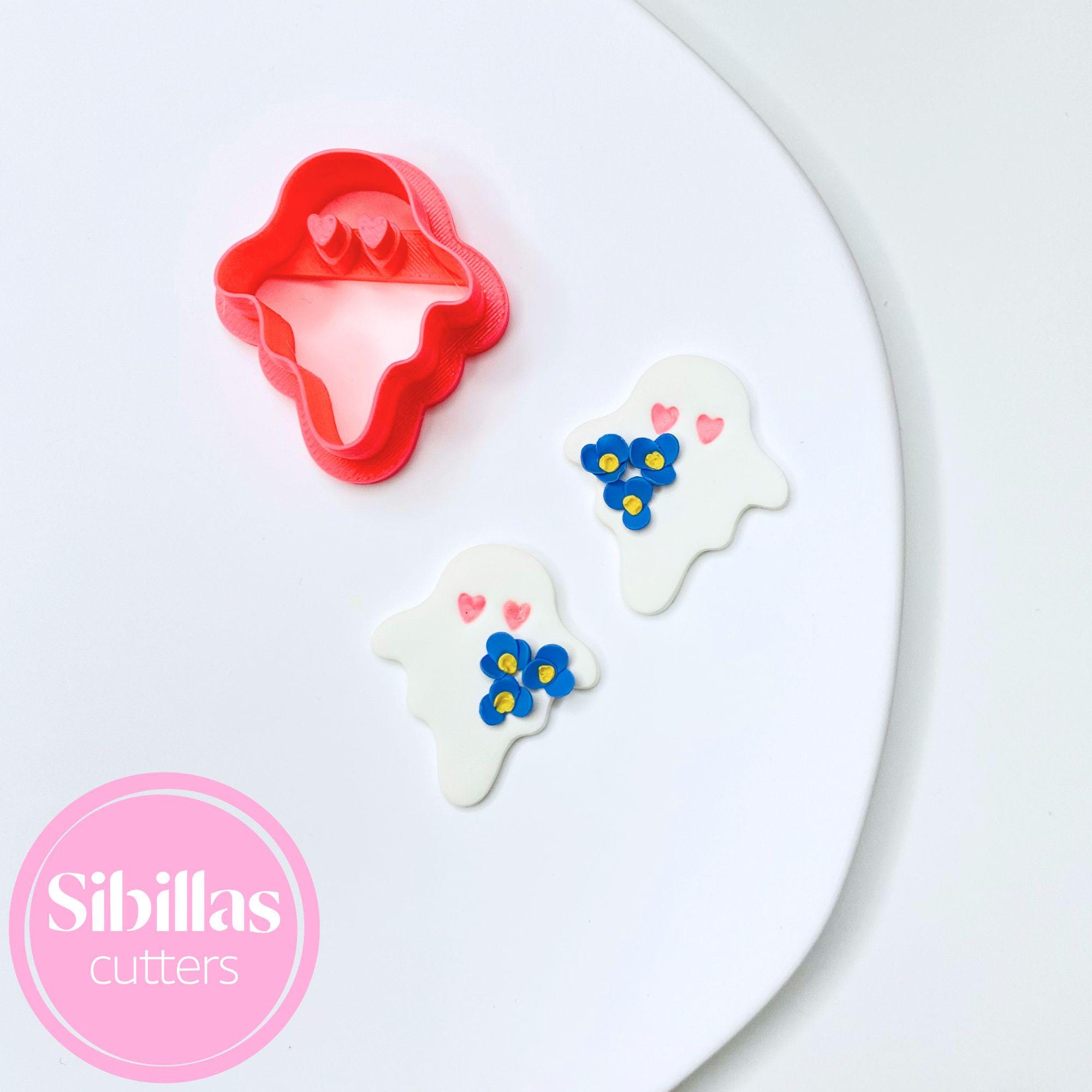 Polymer clay cutter in cute ghost design for handmade earrings and decorations