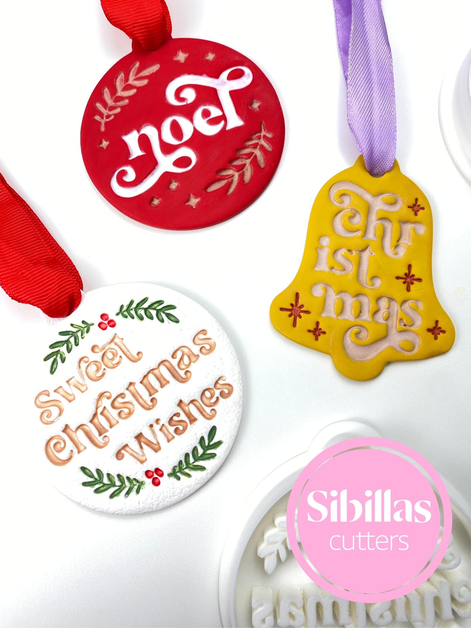 Christmas ornament clay cutters and bell polymer clay tools for holiday crafts
