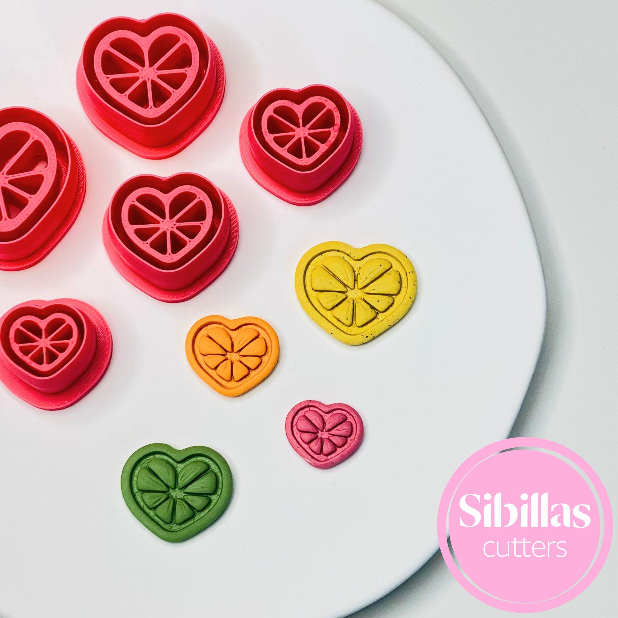 DIY crafting tool: heart lemon slice clay cutter for polymer clay, fondant, and small projects