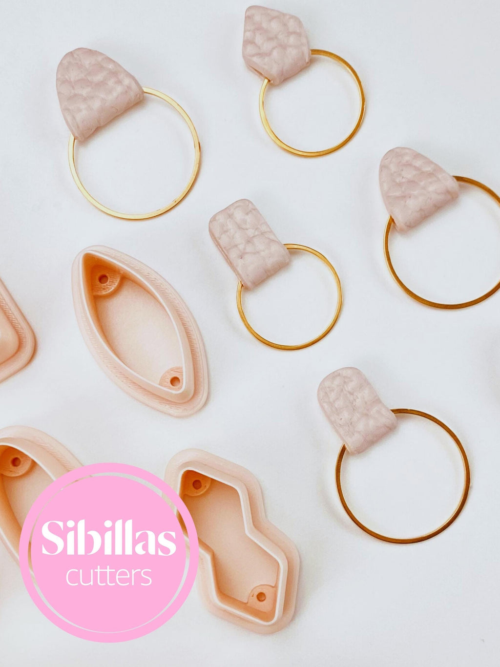 Unique polymer clay cutter for creating leather-style earring connectors and charms