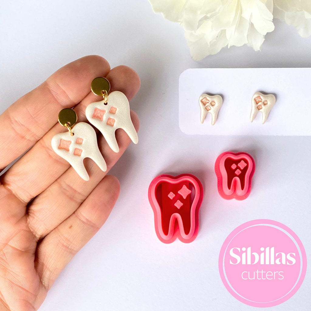 Tooth-shaped clay cutter for handmade polymer clay jewelry