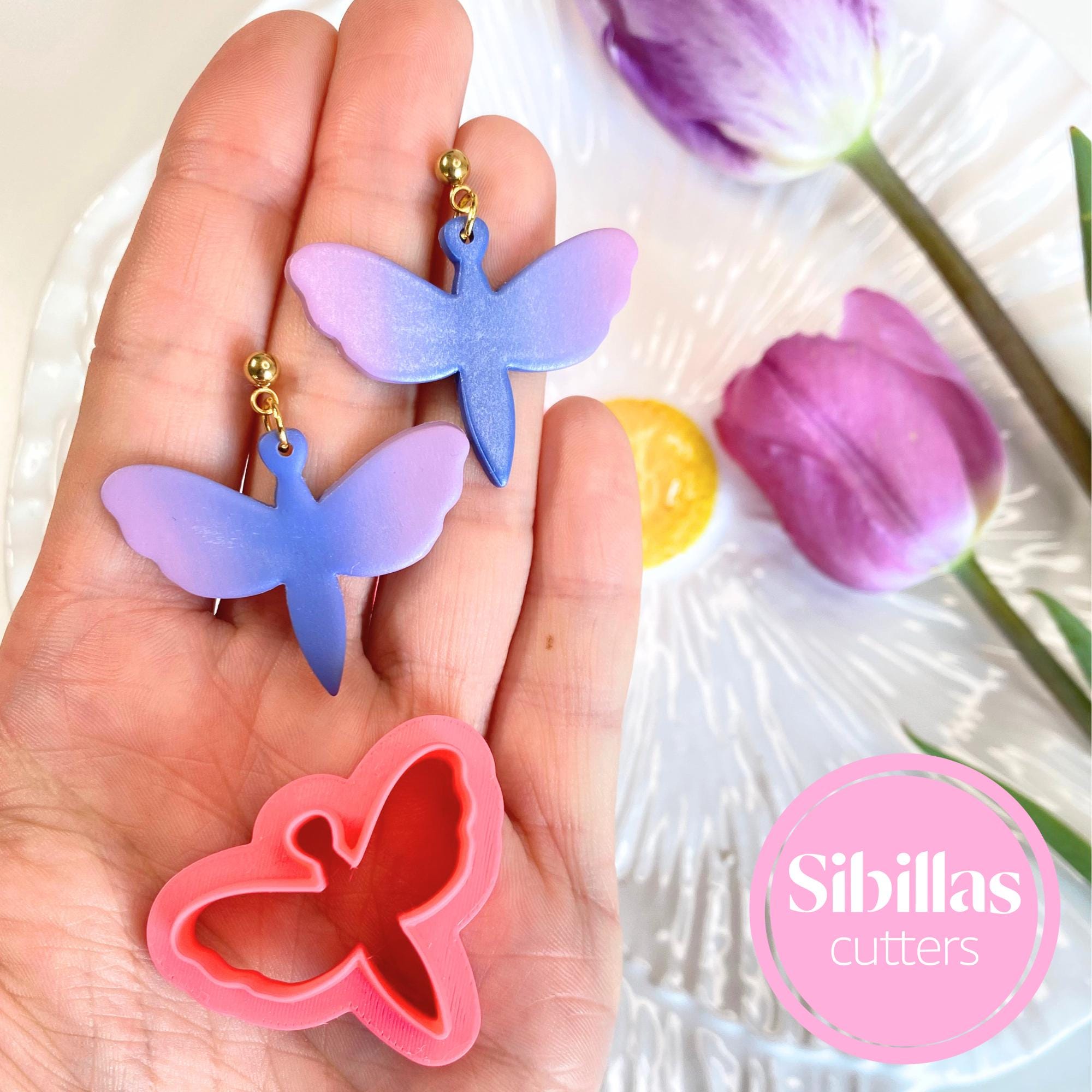 Dragonfly-shaped clay cutter for polymer clay, fondant, and craft projects