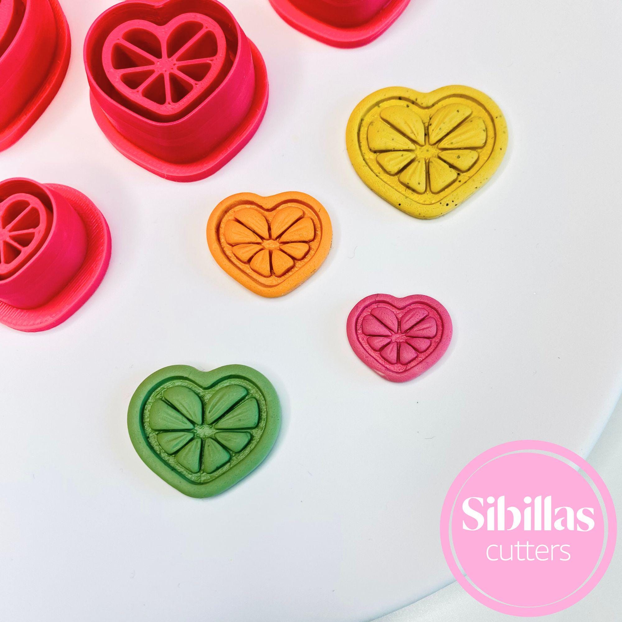 DIY crafting tool: heart lemon slice clay cutter for polymer clay, fondant, and small projects
