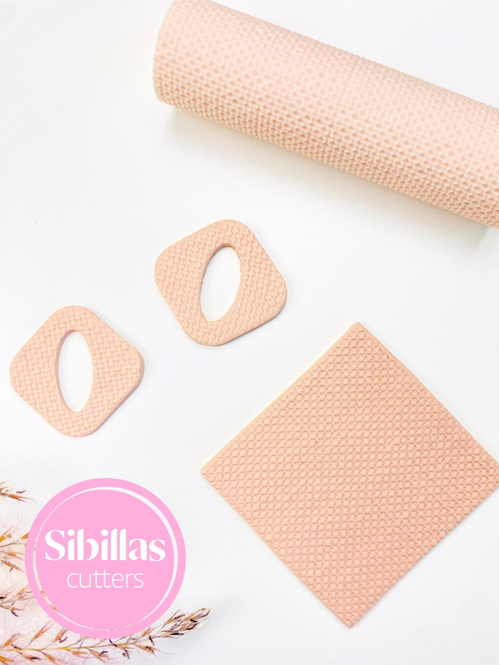 Linen fabric clay texture roller for polymer clay, pottery, ceramics, and jewelry making