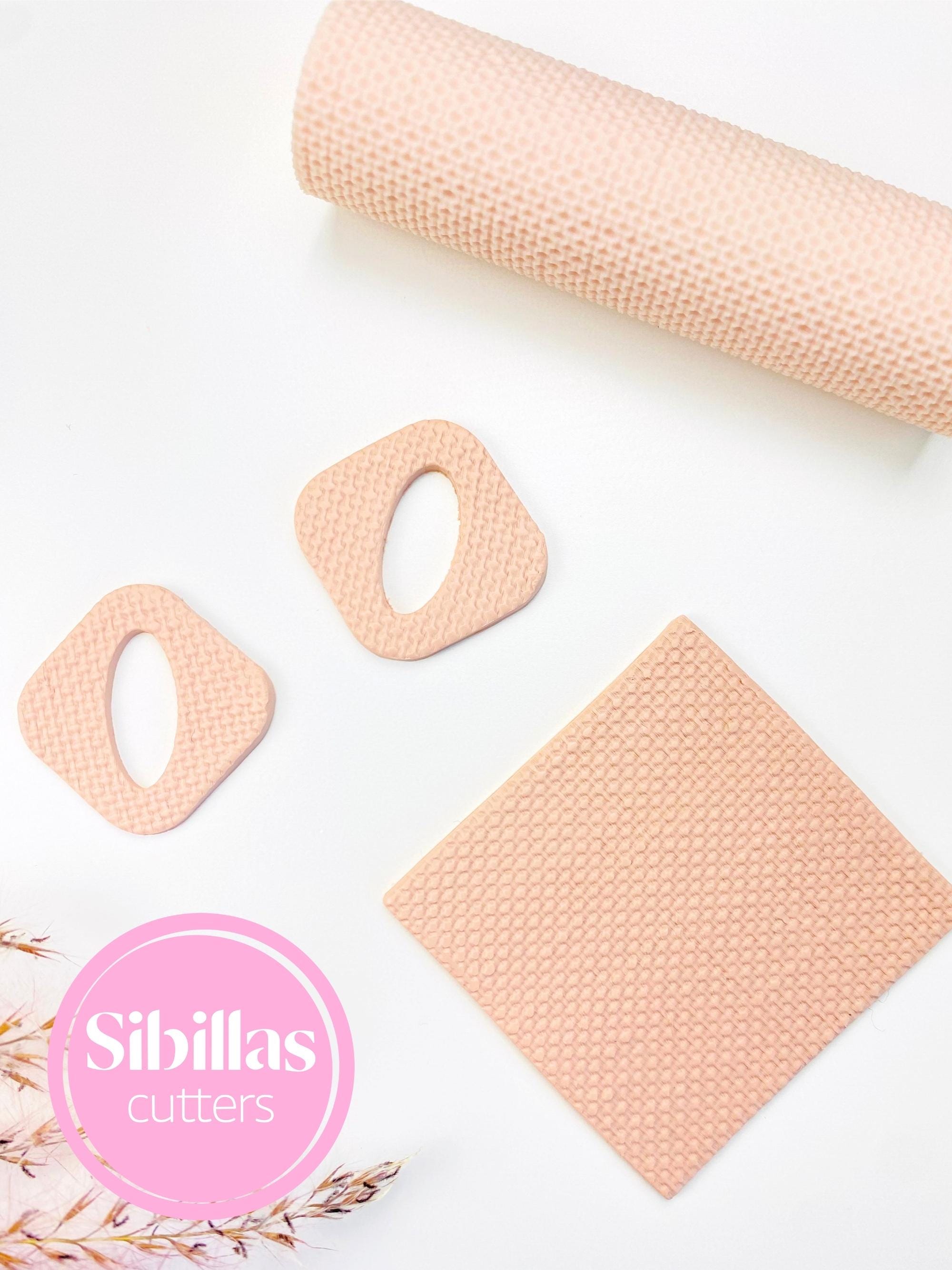 Linen fabric clay texture roller for polymer clay, pottery, ceramics, and jewelry making