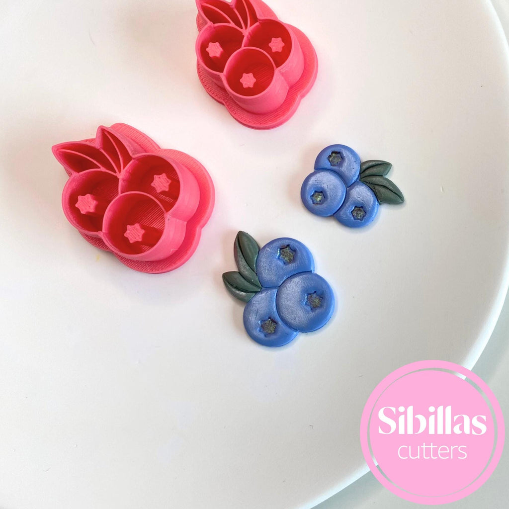 Blueberry polymer clay tool for picnic-inspired earrings and fruit studs