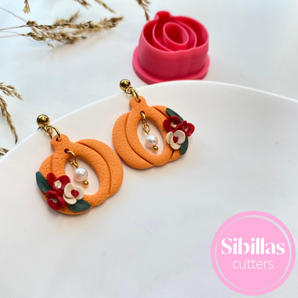 pumpkin clay cutter Halloween jewelry supply