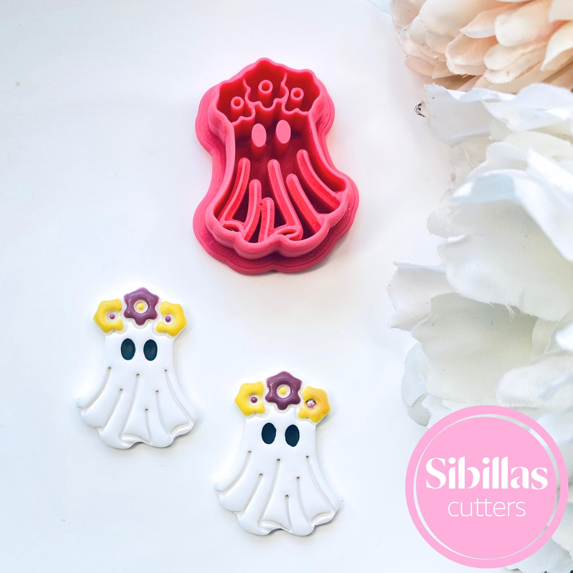 3D printed floral ghost clay cutter tool